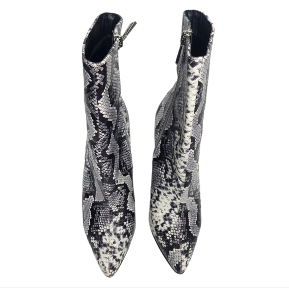CAPE ROBBIN Snakeskin Ankle Point Toe Heeled Boots - Picture 2 of 12